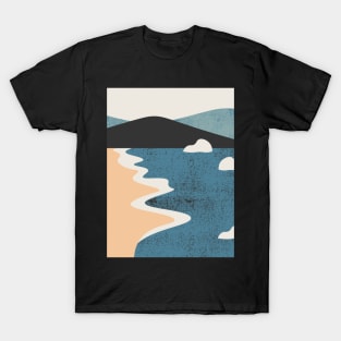 Minimalistic Art Of Beach And Mountains T-Shirt